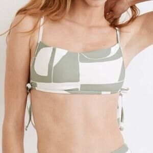 Madewell NWT Second Wave Side-Tie Bikini Top in Mod Shapes Medium